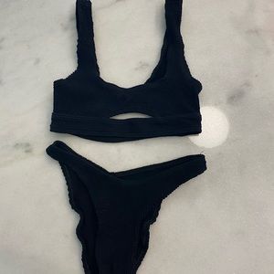 Black BOUND by Bond Eye ribbed bikini ONE SIZE